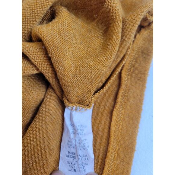 Betsey's Boutique Shop Mustard Elbow Patch Fleece Sweater Women's Size Large - Picture 7 of 7